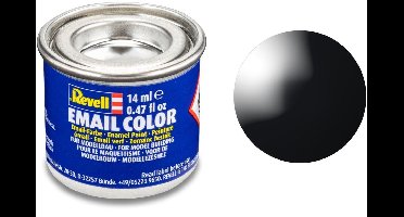 Revell Hobbyverf Enamel verf - #7 Black - Gloss - RAL9005 - Enamel - Verf potje - 14 ml