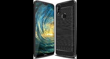 Ntech Soft Brushed TPU Hoesje Geschikt voor Huawei P20 Lite - Matt Zwart