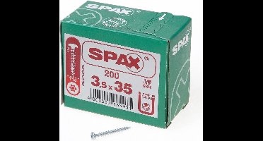 Spax Spaanplaatschroef cilinderkop verzinkt T-Star T15 3.5x35mm (per 200 stuks)