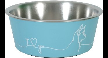 ZOLUX LOVE VOERBAK HOND BLAUW 12.5 CM 400 ML