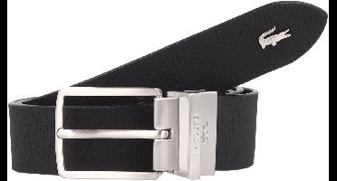 LACOSTE Leren riem Casual Plain Grained Leather Belt W90 Noir zwart