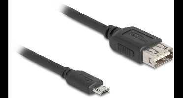 DeLOCK 81516 USB-kabel USB 2.0 0,2 m Micro-USB B USB A Zwart