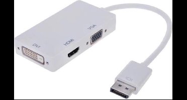 DisplayPort 1.1 naar HDMI, DVI en VGA adapter / wit - 0,15 meter