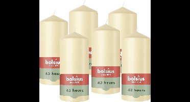 Bolsius - Gladde Stompkaarsen - 6 Stuks - Beige - 13 cm - 43 Branduren