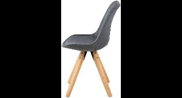 Giga Living Eetkamerstoel Ljusvik - Donkergrijs - Zithoogte 49cm - Set van 2