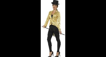 Smiffys - Sequin Tailcoat Kostuum Jacket - S - Goudkleurig