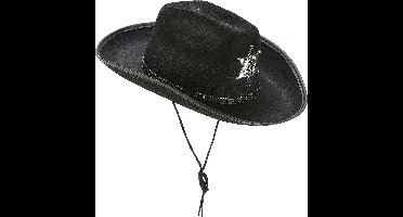 Vegaoo - Zwarte Sherif hoed voor volwassenen - Zwart - One Size