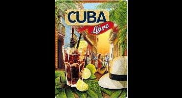 Cuba Libre - Retro reclame wandbord - Amerika USA - Metaal