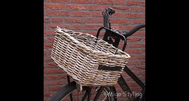 Fietsmand-45x35xH25-Riet-Rotan-Voor-Grijs-Leren handgrepen