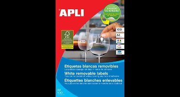 Apli afneembare witte etiketten formaat 525 x 212 mm (b x h) 5.600 stuks 56 per blad (3055)