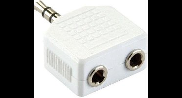 Benza Hoofdtelefoon Splitter van 1x 3,5 mm Jack naar 2x 3,5 mm Jack - Wit