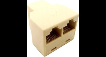 NETWERK Splitter - 1 naar 2 RJ45 - beige