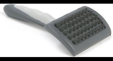 Deluxe massageborstel met Soft grip, klein. Grijs.