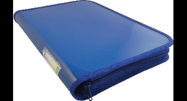 EXXO-HFP #52428 - A4 Documentenmap met ritssluiting - Transp. Polyprop -Marine Blauw - 2 stuk