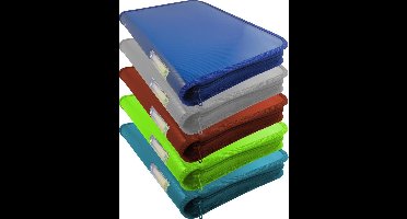 EXXO-HFP #52446 - A4 Documentenmap met ritssluiting - Transp. Polyprop - Robijn Rood - 2 stuk