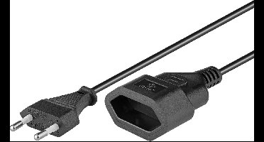 DELTACO DEL-109A, Kabel voor verbinding tussen apparaat en stopcontact, CEE 7/16 naar IEC 60320 C7, 5m, zwart