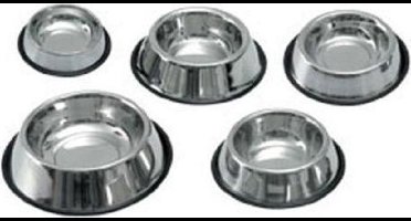 Kerbl Rvs Voer/waterbak Rubberrand 900 Ml.