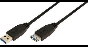 LogiLink USB-kabel USB 3.2 Gen1 (USB 3.0 / USB 3.1 Gen1) USB-A stekker, USB-A bus 3.00 m Zwart