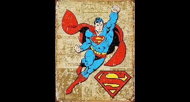 Superman Wandbord 'Weathered Panels' - Metaal - 30 x 40 cm