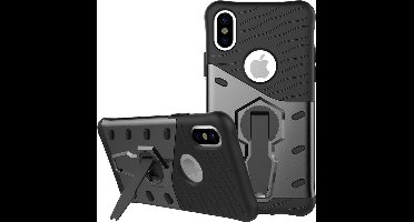 Sniper IPX-122 Telefoonhoesje voor smartphone - Draaibaar statief - Shockproof en Ademend - Zwart/Donkergrijs