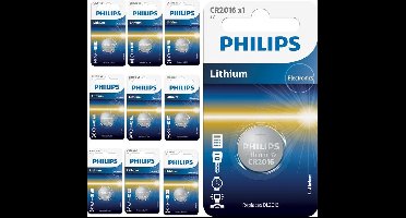 10 Stuks - Philips CR2016 3v lithium knoopcelbatterij