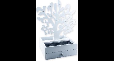 Sieradendoos - Hout - Wit - 26 x 10 x 16,5CM - Perfect voor Ringen, Kettingen, Oorbellen, e.d.