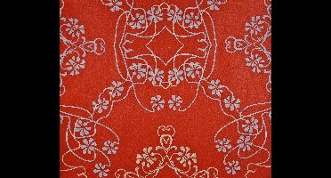 Dutch Wallcoverings Vlies bloem/damast - rood/wit/blauw