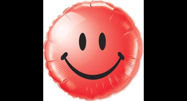 Qualatex - Folieballon smiley rood 46 cm