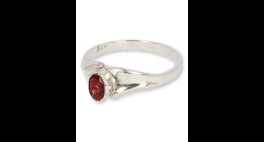 Granaat ring zilver facet A - 19