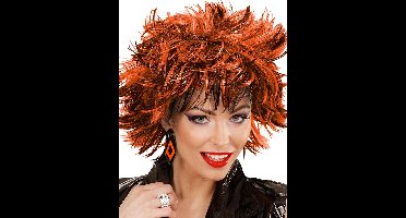 Zwart met neon oranje hippie oorbellen