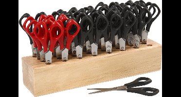 Schoolscharen met rek, l: 21 cm, rond, 1 set