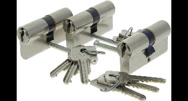 PROFIELCILINDER VERNIKKELD 60MM GELIJKSLUITEND SKG2