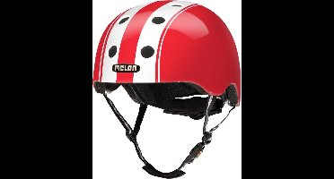 Melon helm Double White Red XL-2XL (58-63cm) wit/rood