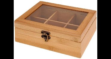 Bamboe theedoos - Opbergdoos - theekist 6 vakjes