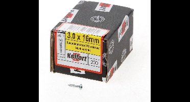 Kelfort Spaanplaatschroef platverzonken kop verzinkt pozidriv voldraad 3.0 x 16mm (Prijs per 200 stuks)