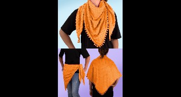 Driehoek sjaal Neon oranje 120cmx120cmx170cm - Thema feest evenement festival verjaardag party