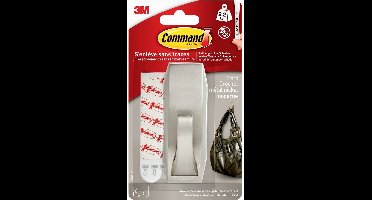 3M Command-grote metalen haak „modern Reflection” (l x b x h) 102 x 38 x 38 mm Nikkel (geborsteld) Inhoud: 1 stuk(s)