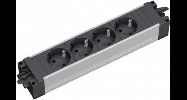 Bachmann stekkerdoos met Wieland GST18® installatiestekker en 4 contacten / zwart/zilver
