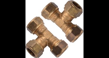 Sanivesk knelkoppeling T-stuk metaal 15mmx15mmx15mm