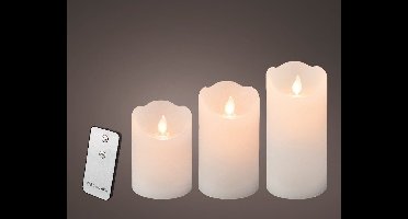 Lumineo LED stompkaarsen afstandsbediening set/3 - warm wit