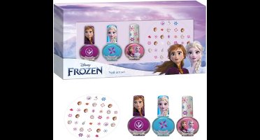 FROZEN - Nail Art Set - 3x Nagellak + Nageldecoratie