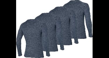 Heatkeeper - Thermoshirt heren - Antraciet - M - 4-Stuks - Thermokleding heren