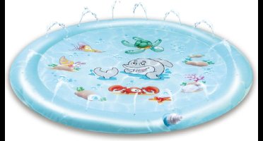 Creative Kids Waterspeelmat Ø100CM - Watermat met Sproeisysteem - Blauw