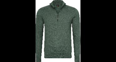 Mario Russo Half Zip Sweater - Trui Heren - Sweater Heren - Coltrui Heren - 3XL - Eend Groen