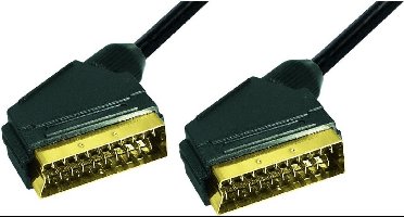 21-pins Scart kabel - verguld / zwart - 1 meter