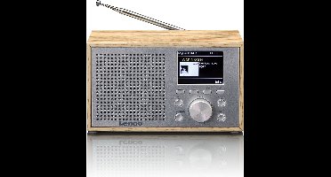 Lenco Radio op Batterijen - Compacte DAB FM Radio - Bluetooth - Houten behuizing - DAR-017WD - Noodradio - Noodpakket - Hout
