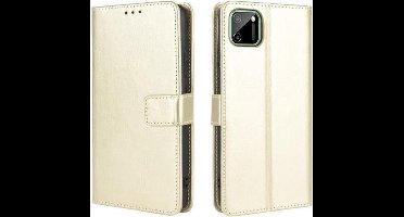 LuxeBass Hoesje geschikt voor RealMe C11 Boekhoesje Goud - telefoonhoes - gsm hoes - telefoonhoesjes