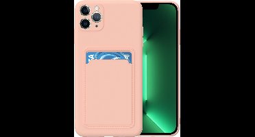 LuxeBass Hoesje geschikt voor iPhone 11 Pro - Siliconen hoesje - Licht Roze - Pasjeshouder- telefoonhoesjes - gsm hoesje - telefoonhoes - telefoonhoes - gsm hoes - telefoonhoesje