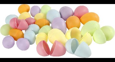 Eieren mat h: 4 5+6 cm d: 3+4 cm pastelkleuren pastelkleuren 180stuks