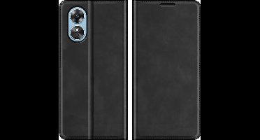 Just in Case hoesje geschikt voor Oppo A17 - Hoesje met Pasjeshouder - Luxe Book Case - Zwart